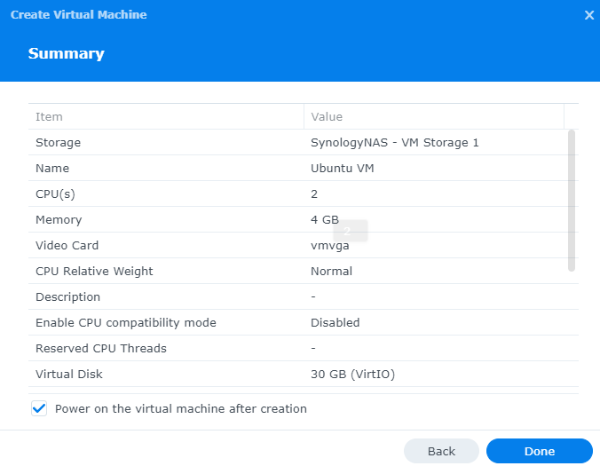 Creating an Ubuntu Server VM on Synology NAS